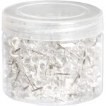 Punaises tête en plastique transparentes pointe en acier lot de 200 Punaises tête en plastique transparentes pointe en acier lot de 200