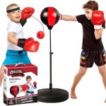 Punching ball enfant sur pied avec gants et pompe jouet de boxe rglable 70 - 110cm sac de frappe gonflable ...