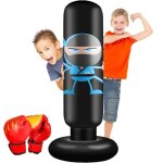 Punching ball avec gants de boxesac de boxe enfant 160cm pour karattaekwondosac de frappecadeau garons ...