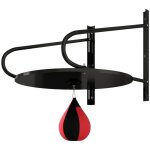 Punching ball homcom poire de vitesse boxe avec support plateau tournant + pompe en bois hauteur rglable ...