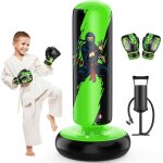 Punching ball sac de frappe enfant 168cm boxe enfant gonflable avec gants de boxe et pompe  main cadeau ...