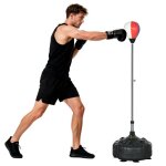 Punching ball sur pied - sportnow - r�glable en hauteur 147 - 165 cm - base lest� avec 12 ventouses - ...