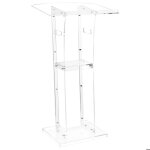 Pupitre de conf�rence 109 cm - duoku - podium sur pied en acrylique - lutrin pour pr�sentation - avec ...
