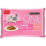 Purina one junior - sachet fra�cheur au saumon - pour chaton de 1 � 12 mois - 4 x 85 g