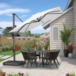 Parasol dport purple leaf 25  25 m carr avec aluminium rotatif  360manivelle inclinable toile anti ...