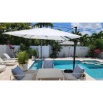 Parasol dport purple leaf 27  27 m avec rotation  360et 5 inclinaisons rglables uv50 + blanc