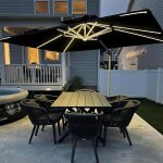 Purple leaf parasol d�port� 2. 7 x 3. 65 m parasol rectangulaire de terrasse ext�rieur � led solaire ...