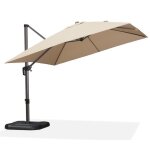 Parasol dport purple leaf 3  3 m avec aluminium rotatif  360manivelle inclinable toile anti uv beige ...