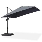 Parasol dport purple leaf 3  3 m avec aluminium rotatif  360manivelle inclinable uv 50 + gris