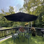 Parasol déporté aluminium purple leaf 33 m rond avec base en croix poteau et rotation à 360° toile upf ... Parasol déporté aluminium purple leaf 33 m rond avec base en croix poteau et rotation à 360° toile upf ...