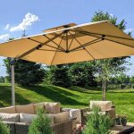 Purple leaf parasol dport 3. 3 x 3. 3 m carr parasol de jardin extrieur toit  double rotatif 360 ...