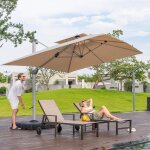 Purple leaf parasol déporté 3 x 3 m carré parasol de jardin extérieur toit à double rotatif 360° avec ... Purple leaf parasol déporté 3 x 3 m carré parasol de jardin extérieur toit à double rotatif 360° avec ...
