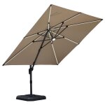 Parasol dport purple leaf carr 3  3 m avec led en aluminium rotatif  360 manivelle inclinable toile ...