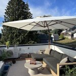 Purple leaf parasol d�port� rectangulaire 3 x 4 m parasol jardin ext�rieur aluminium grain bois rotatif ...