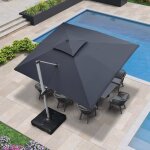 Purple leaf parasol déporté rectangulaire 3 x 3. 65 m parasol de jardin extérieur à double toit rotatif ... Purple leaf parasol déporté rectangulaire 3 x 3. 65 m parasol de jardin extérieur à double toit rotatif ...