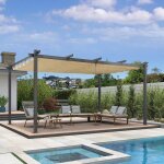 Purple leaf pergola aluminium 3. 65 x 4. 85 m tissu teint en fil pergola pour terrasse extrieur toit ...