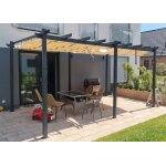 Purple leaf pergola aluminium 3. 65 x 6 m tissu teint en fil pergola pour terrasse extrieur toit coulissante ...