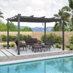 Purple leaf pergola aluminium 3 x 4 m tissu teint en fil pergola pour terrasse extrieur toit coulissante ...