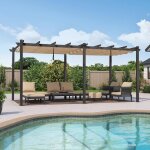 Purple leaf pergola aluminium 3 x 6 m tissu teint en fil pergola pour terrasse extrieur toit coulissante ...