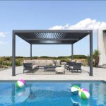 Purple leaf pergola bioclimatique 4. 24×368 m en aluminium lames orientables pour jardin ou terrasse ... Purple leaf pergola bioclimatique 4. 24×368 m en aluminium lames orientables pour jardin ou terrasse ...
