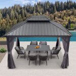 Gazebo purple leaf de jardin extérieur 4 x 3 m aluminium tonnelle pavillon toit acier galvanisé gris Gazebo purple leaf de jardin extérieur 4 x 3 m aluminium tonnelle pavillon toit acier galvanisé gris