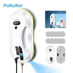 Puruikai robot nettoyage vitre 5600pa pour fentre carrelage en cramique miroir 12 chiffons