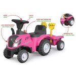 Push - car new holland t7 tracteur rose - jamara - jouet pour enfant - avec remorque pelle et rteau