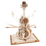 Puzzle 3d en bois pour adultes kit - robotime de modle de violoncelle magique avec base de bote