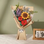 Puzzle 3d en bois  construire - robotime bouquet de fleurs en bois diy