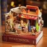 Puzzle 3d en bois � construire - robotime coin librairie diy maison miniature kit