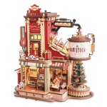 Puzzle 3d en bois  construire - robotime dream gift factory bote  musique en bois