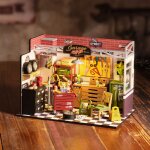 Puzzle 3d en bois � construire - robotime garage atelier bricolage maison miniature kit