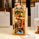 Puzzle 3d en bois � construire - robotime romantique venise diy livre nook �tag�re insert kit