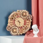 Puzzle 3d en bois horloge - robotime - mcanique temps art avec moteur