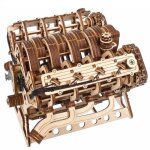 Puzzle 3d m�canique - ugears - moteur v8 - bois - 776 pi�ces - �chelle 1:6