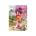 Puzzle adulte 1000 pieces peinture : femme japonaise teien - collection peintre haruyo morita + carte ...