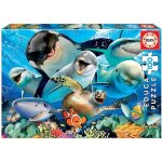 Puzzle animaux 100 pices - educa - selfie sous leau