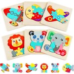 Puzzle en bois enfant 6 pi�ces jouet b�b� 3d puzzles en bois avec cadre puzzle � encastrements jouets ...