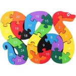 Puzzle ducatif - jouet en bois - alphabet - forme serpent - durable