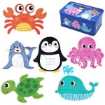 Puzzle enfant 2 3 4 ans - 6 en 1 puzzles en bois personnalis avec bote animaux marins