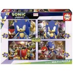 Puzzles phosphorescents - educa - multi 4 sonic prime neon - 50  150 pices - 34x24 cm