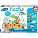 Puzzle vhicules educa - pour enfants de 24 mois - grandes pices