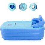 Pvc adulte baignoire gonflable pliante portable bain dtachable chauffage durable bleu - keeper