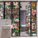 Pvc magnolia autocollant en verre statique (45 * 200cm) film de fenêtre sans colle fleurs de fenêtre ... Pvc magnolia autocollant en verre statique (45 * 200cm) film de fenêtre sans colle fleurs de fenêtre ...