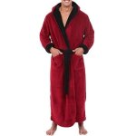 Pyjamas pour hommes2021 hommes peignoir flanelle � capuche �pais d�contract� hiver automne longue kimono ...