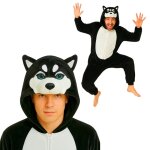Pyjama onesie kigurumi costume dguisement noir husky