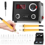 Pyrograveur avec 30 pices pointues et deux stylos kit de pyrogravure pour bois cuir et lige - temprature ...