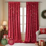 Qelus lot de 2 rideaux en velours à isolation thermique occultants avec flocon de neige dor pour noël ... Qelus lot de 2 rideaux en velours à isolation thermique occultants avec flocon de neige dor pour noël ...
