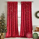 Qelus lot de 2 rideaux en velours  isolation thermique occultants avec flocon de neige dor pour nol ...