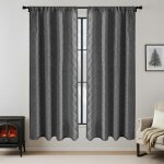 Qelus 2x rideaux occultants thermiques double couche isolants anti froid&vent rideaux dhiver pour fen�tre&port ...